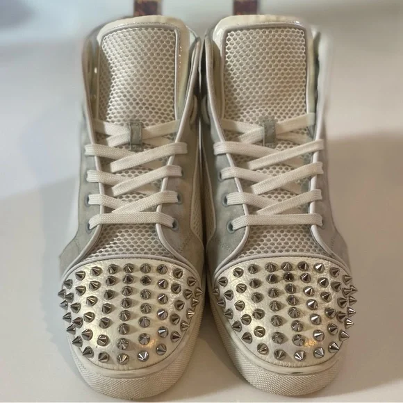 Christian Louboutin Lou Spikes Orlato Flat High Top Sneaker Mens US 10/EU 43